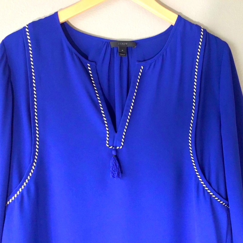 J. Crew - Tassel Trim Top in Royal Blue - Picture 5 of 7